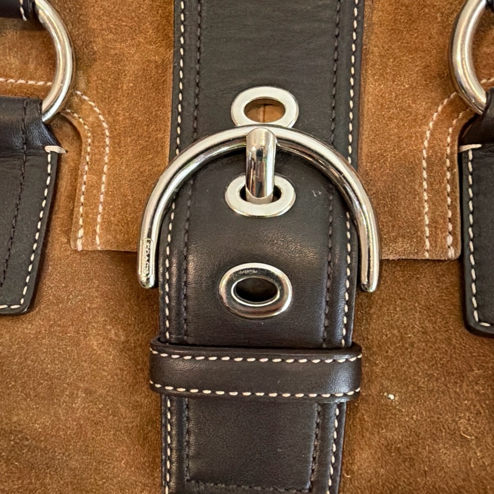 Y2K COACH SOHO HAMPTON SATCHEL BUCKLE LEATHER TWO TONE BAG - Picture 5 of 16